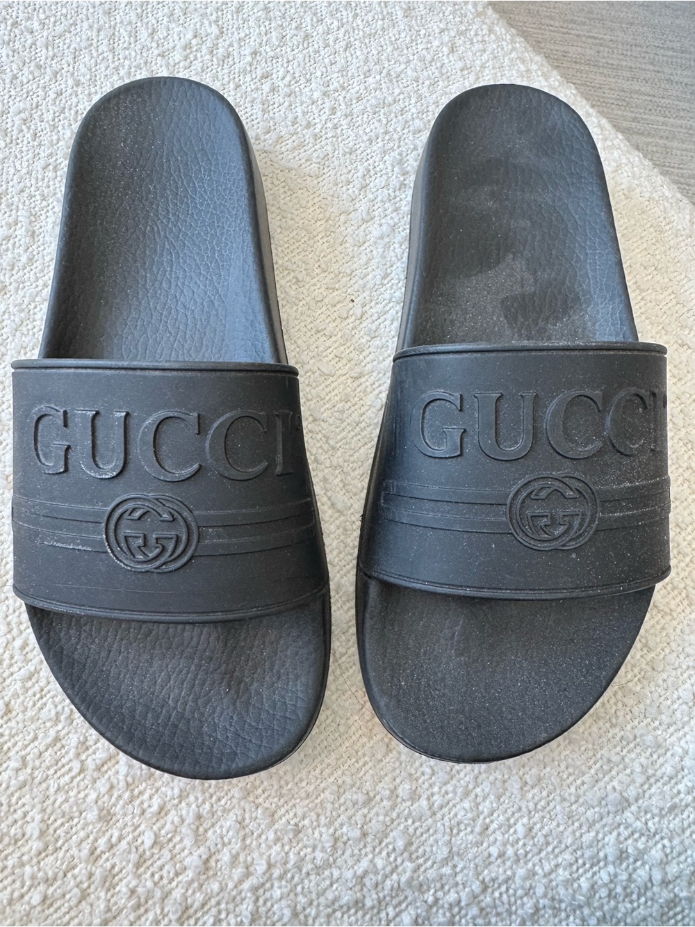 Gucci Black Logo Rubber Slide Sandals